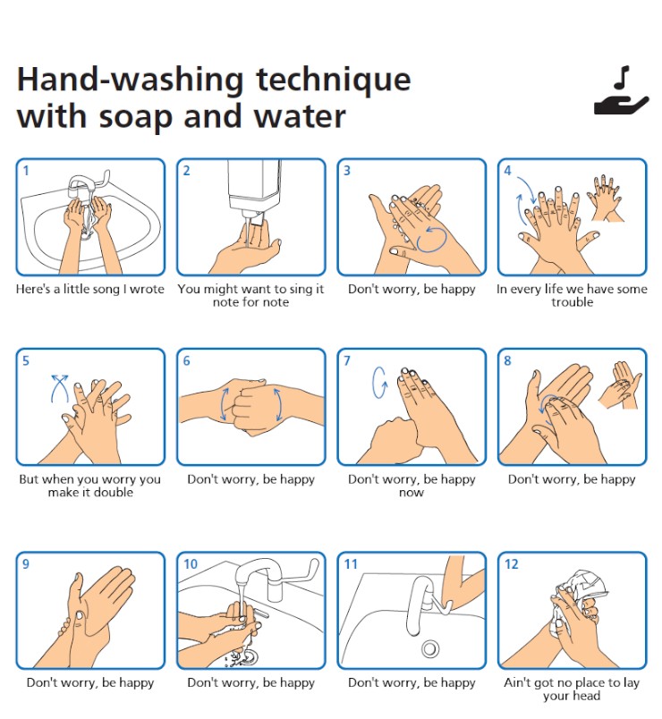 Leuk om te doen: maak een handige handen wassen poster met je favoriete songtekst